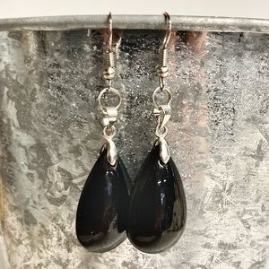 Black Teardrop Earrings